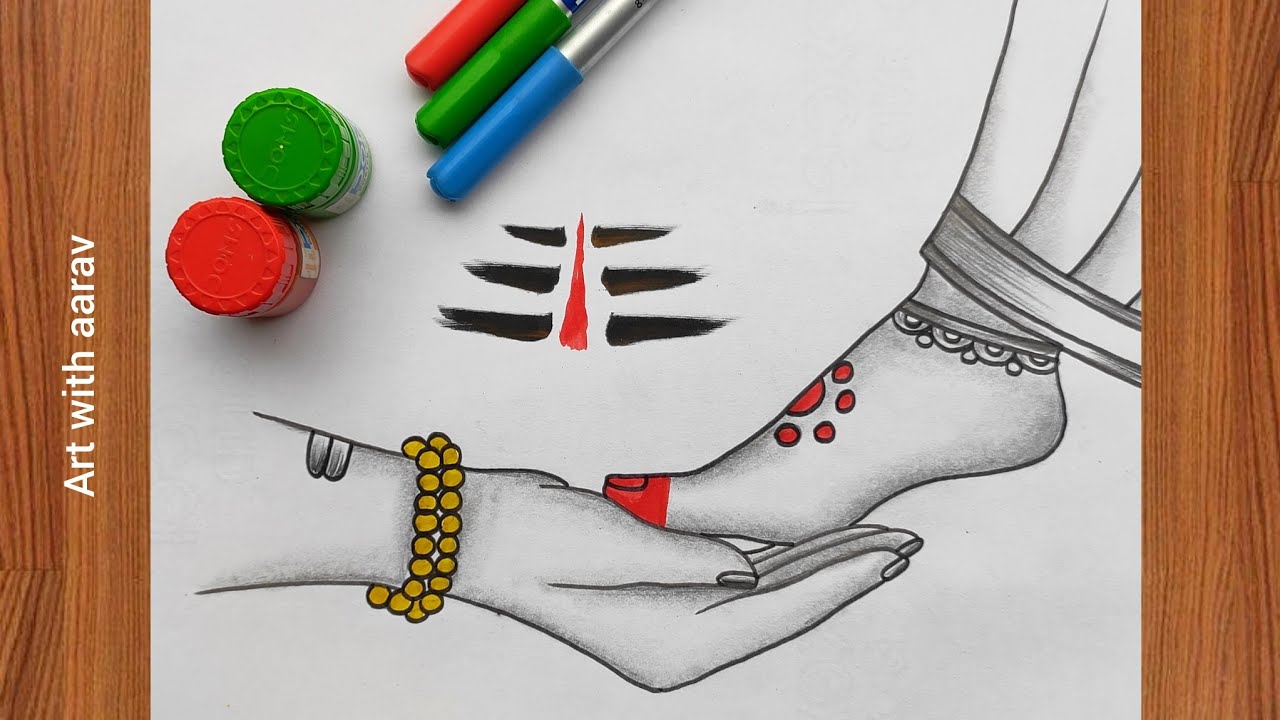 Shiv Parvati Drawing Easy | Mahashivratri Drawing | Parvati Drawing | God Drawing | Art with aarav 