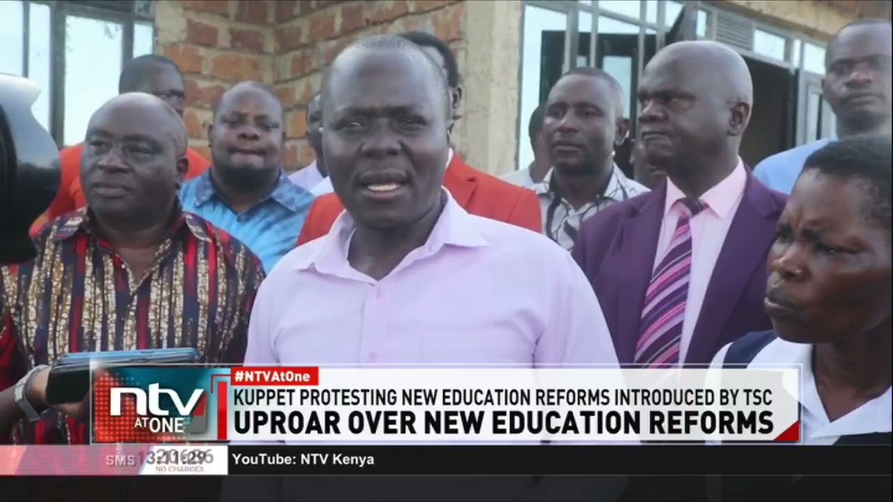 Members of Kuppet protest new education reforms introduced by TSC