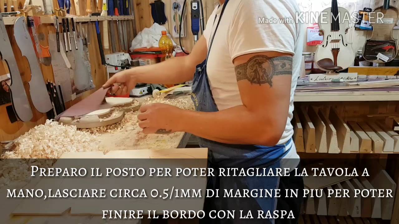 Costruzione violino,tracciatura e taglio della tavola,Liutaio Gabrieli Rubino violinmaker stradivari