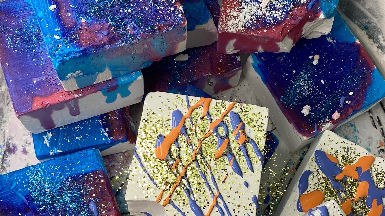 Color my world | ASMR Gym Chalk | COLORED DYED + COLOR PAINT & Glitter ✨ • FFLG GYM CHALK