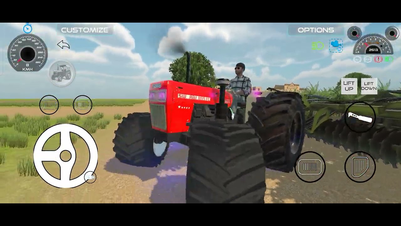 Swaraj 😰 with big  harrow 🚜 #viral Indian vehicle simulator 3D 