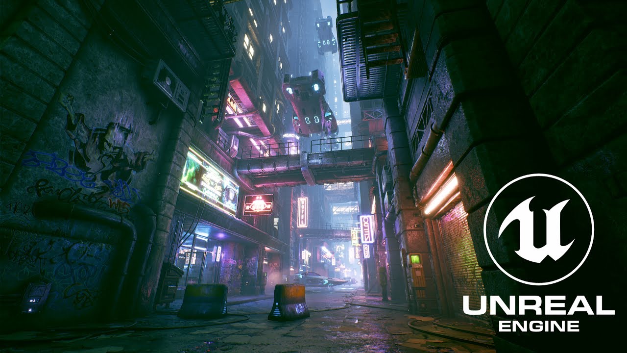 Cyberpunk City Alley - Unreal Engine 4