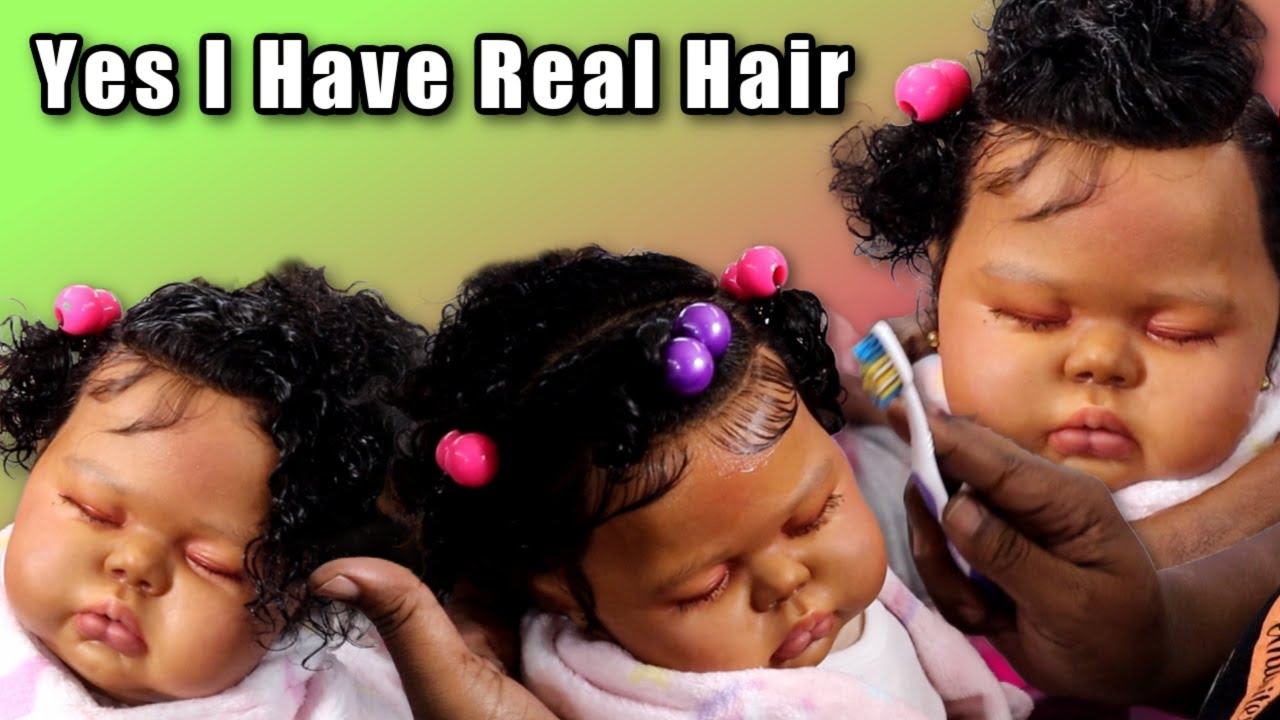 How to style human hair on reborn baby doll Pickle | hairstyles for reborn babies