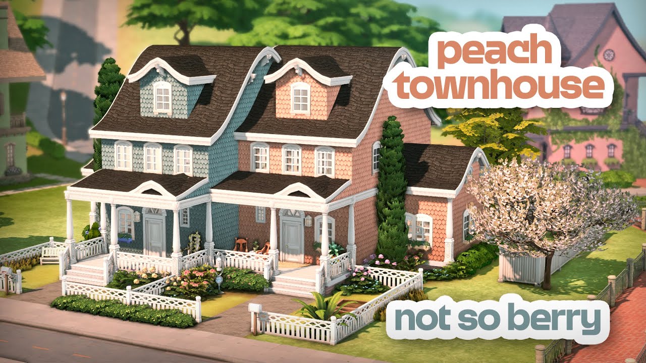 Peach Townhouse 🍑 (Not So Berry) | The Sims 4 Speed Build