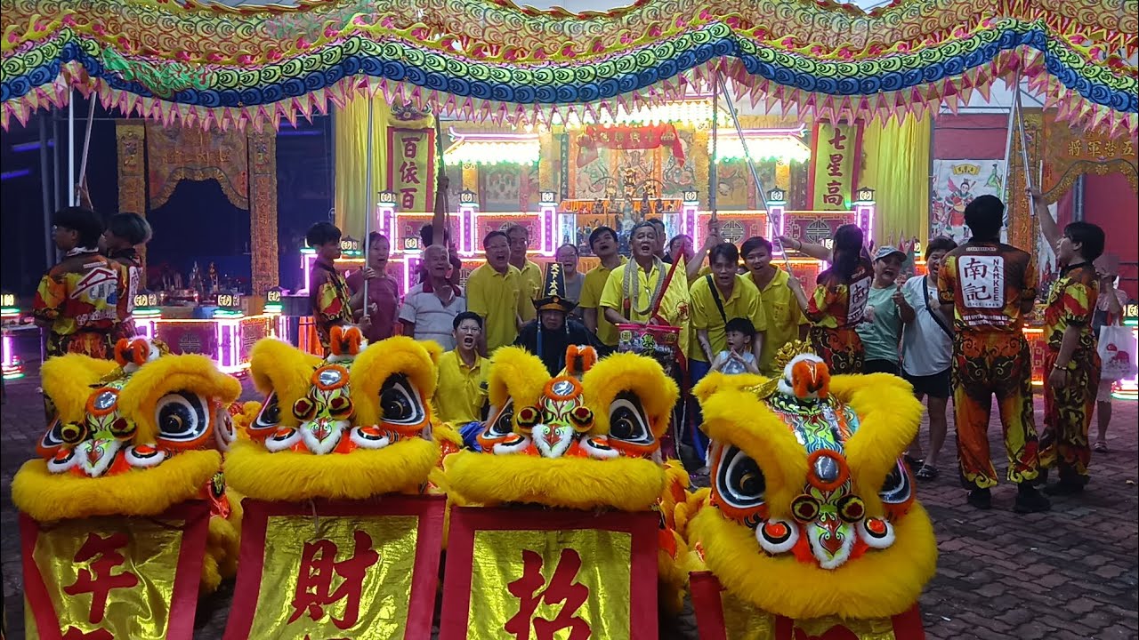 獅城揚威文化团 Shi Cheng Yang Wei Lion Arts and events high pole caiqing and dragon performance at 善府宫聖佛堂