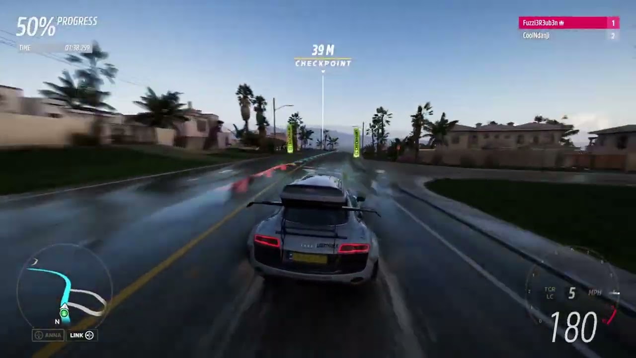 Beating my friend in a fh5 race