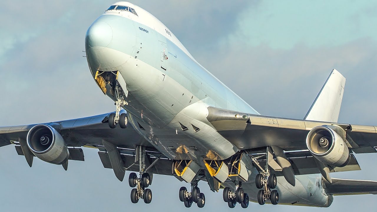 BOEING 747 DEPARTURE with ENGINE CLOSE UP - THREE B747` s departing at Liege Airport (4K)