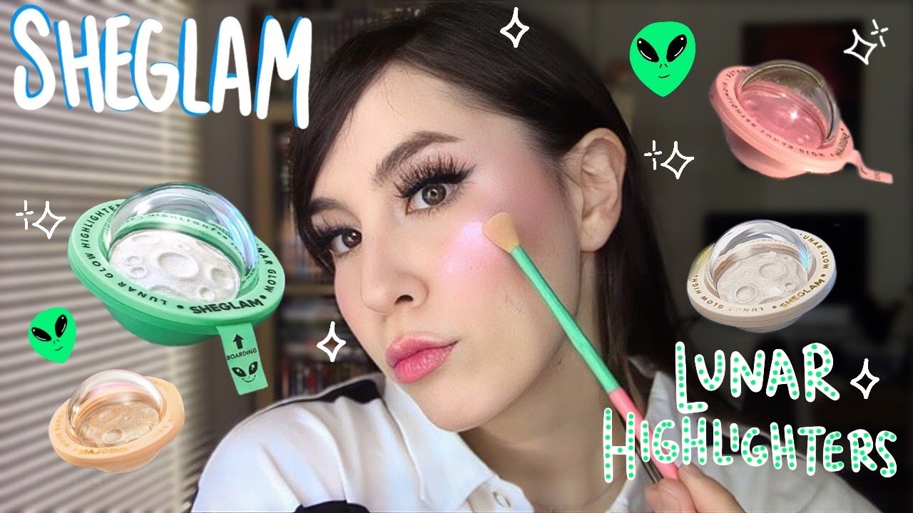 NEW SHEGLAM LUNAR GLOW HIGHLIGHTER SWATCHES AND DEMO| DRUGSTORE HIGHLIGHTERS!