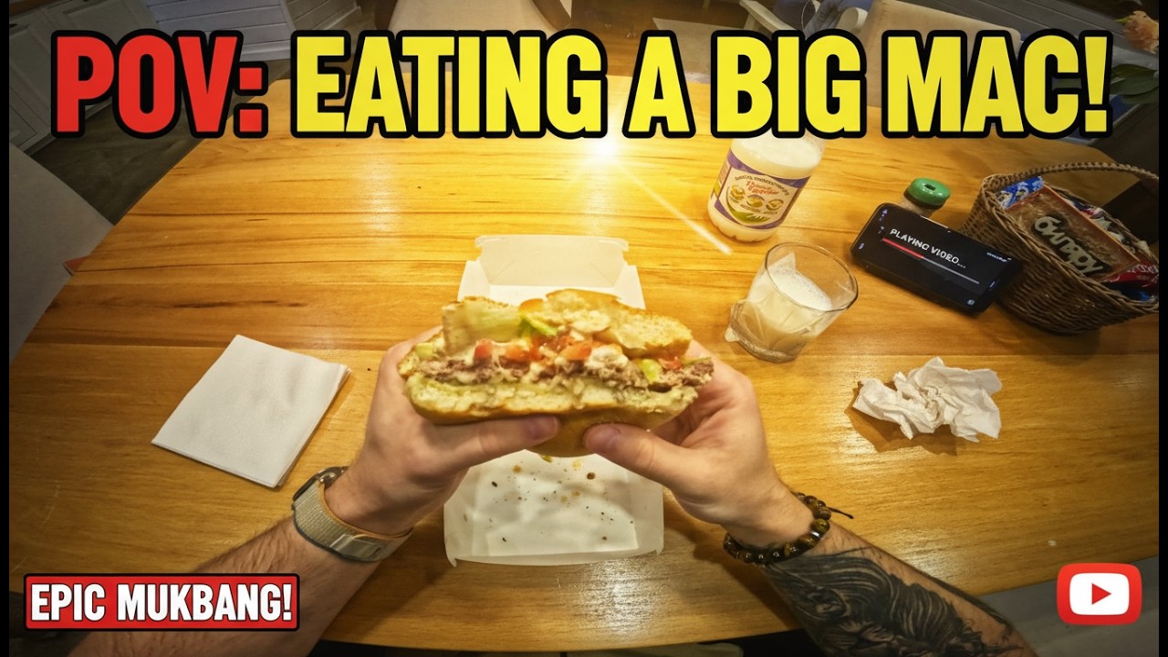 POV ASMR: Поедание Биг Мака — хрустящий, сочный Mukbang (POV McDonald's)