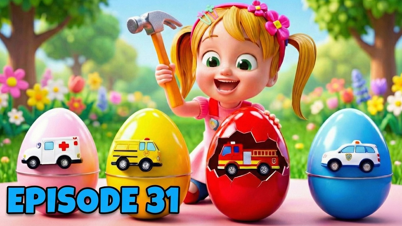 Episode 31 - Surprise Eggs with Fire Truck & Police Car | Junior Kids Movies