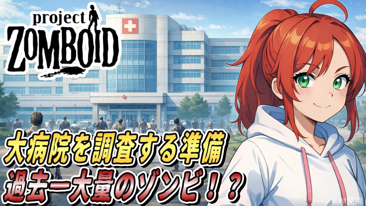 【Project Zomboid】大病院を調査する準備！武器足りない？危険なアレに頼るしかない！【ルイビル編 / Louisville】#35