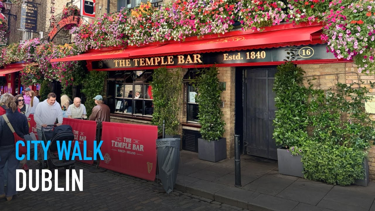 Walking Through Downtown Dublin – Temple Bar, Essex Street, Drury Street