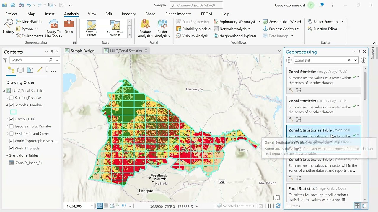 Рассчитать зональную статистику в ArcGIS Pro