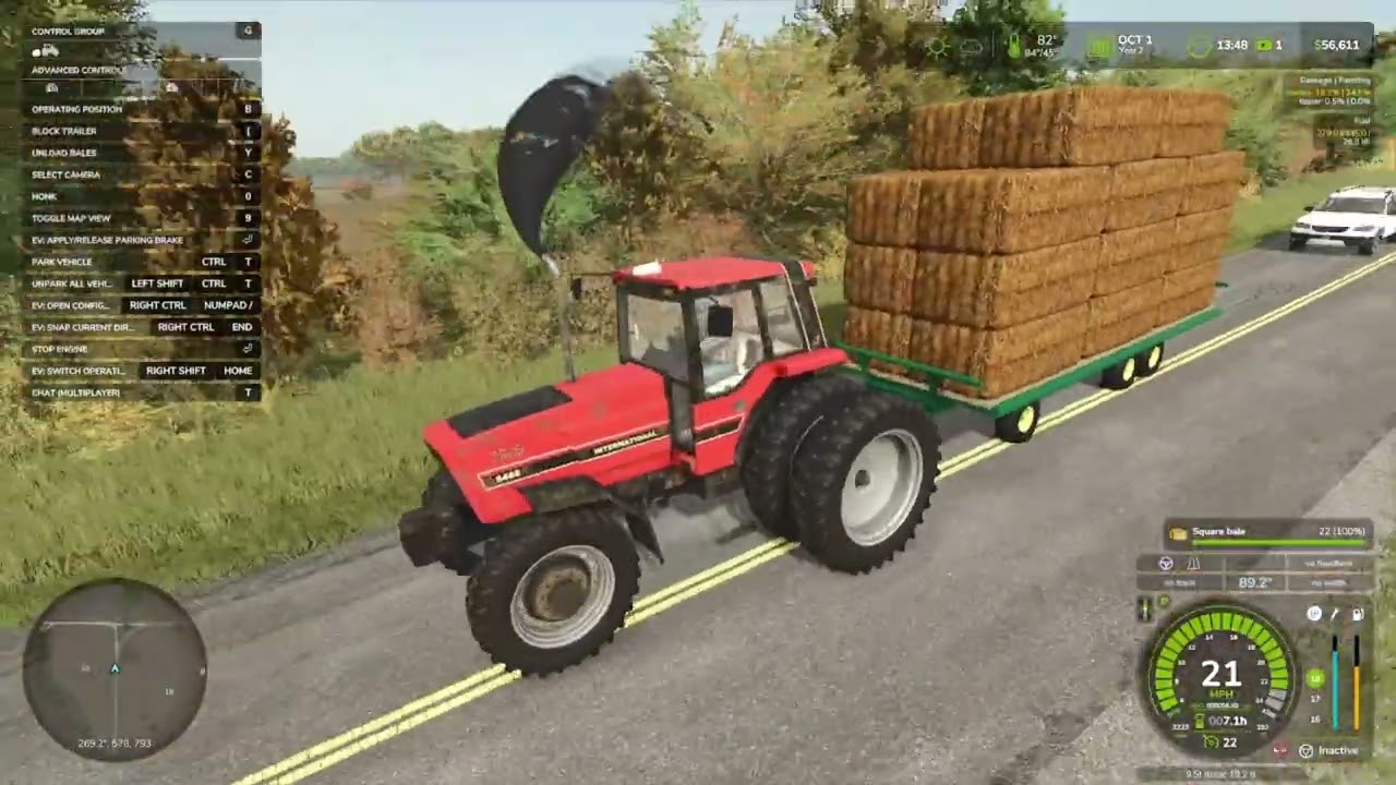 Massive corn straw haul - Rooster Mods trailer