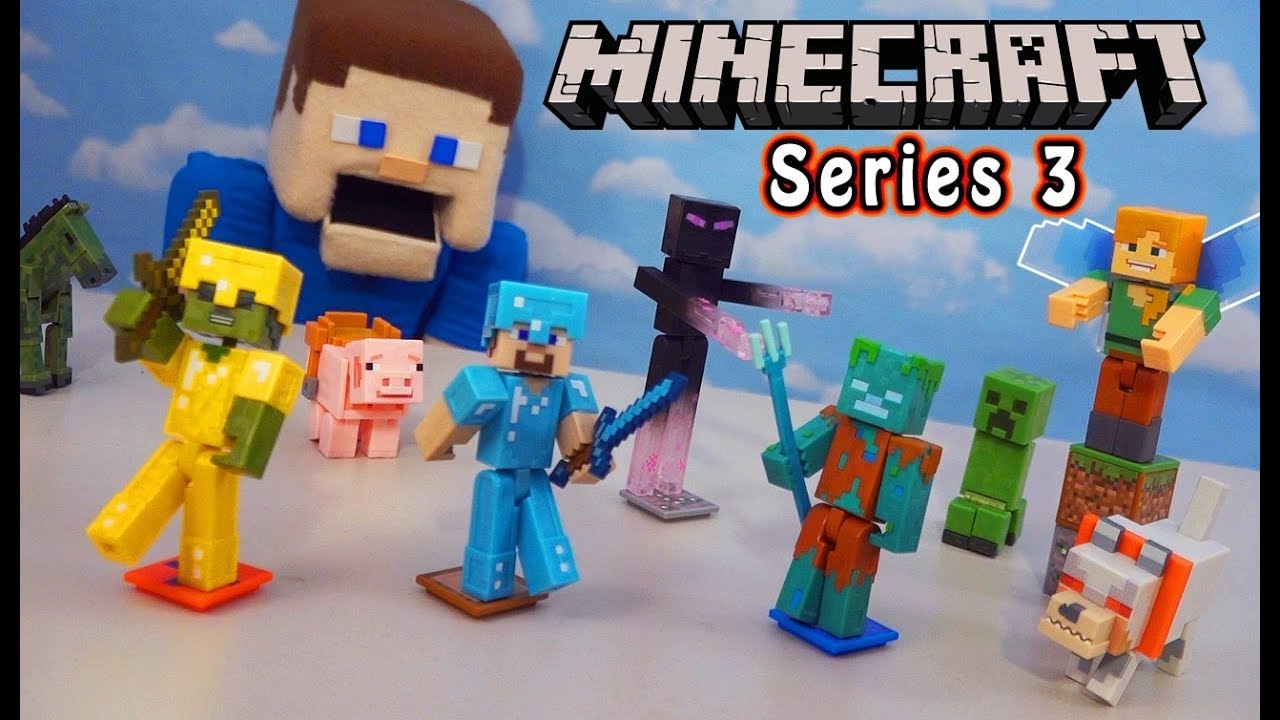 Распаковка фигурок Minecraft Mattel Comic Maker 3 серии!
