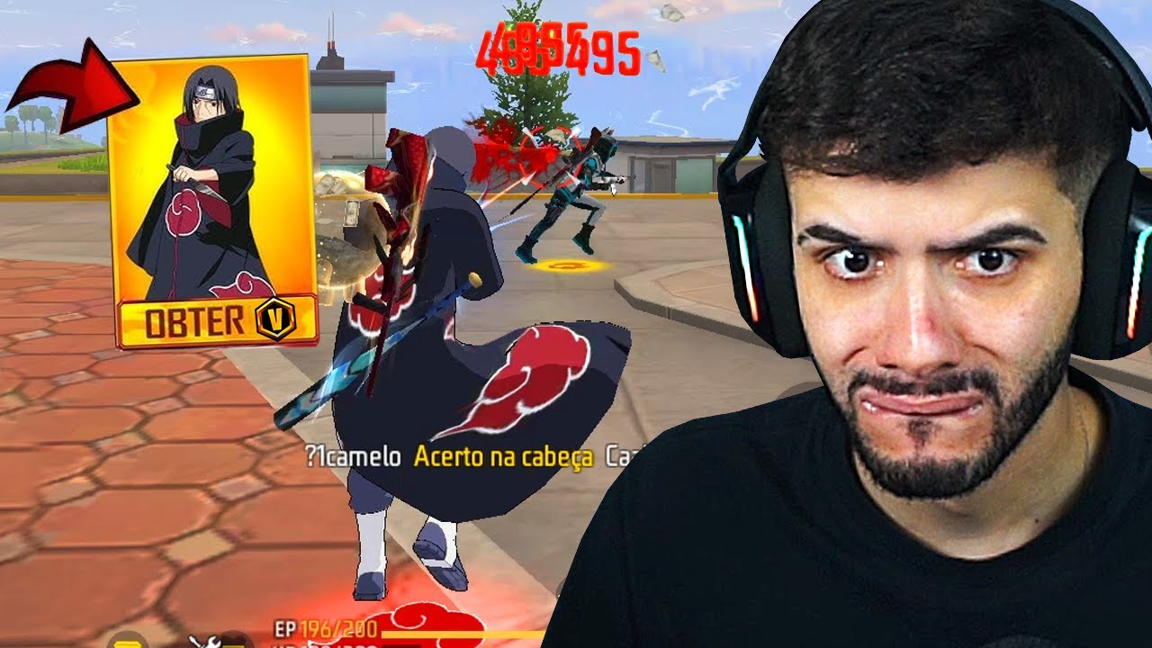 RAFÃO JOGOU COM O ITACHI DO NARUTO NO FREE FIRE!