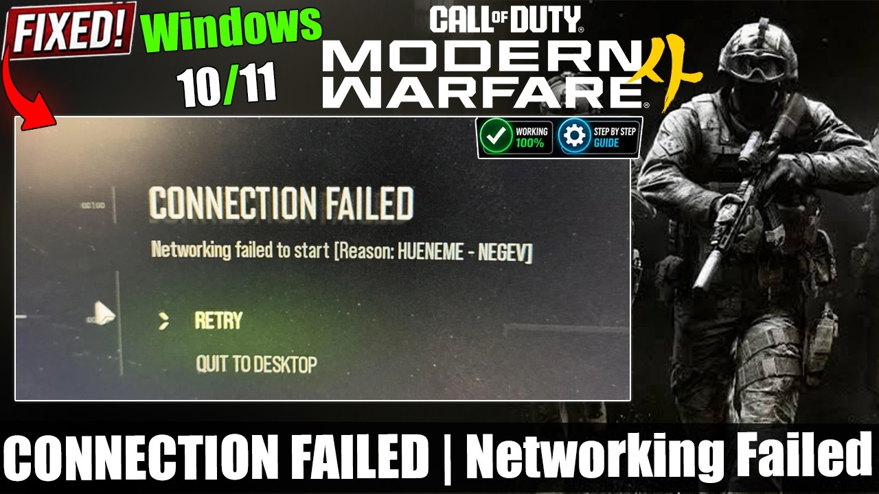 Fix Call of Duty Modern Warfare 4 CONNECTION FAILED | Networking Failed to Start HUENEME-NEGEV