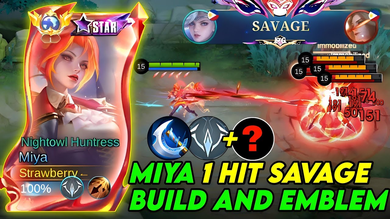 MIYA 1 HIT SAVAGE TUTORIAL BUILD 2026! (100% AUTO KILL💀) Miya Best Build & Emblem 2026!!! - mlbb