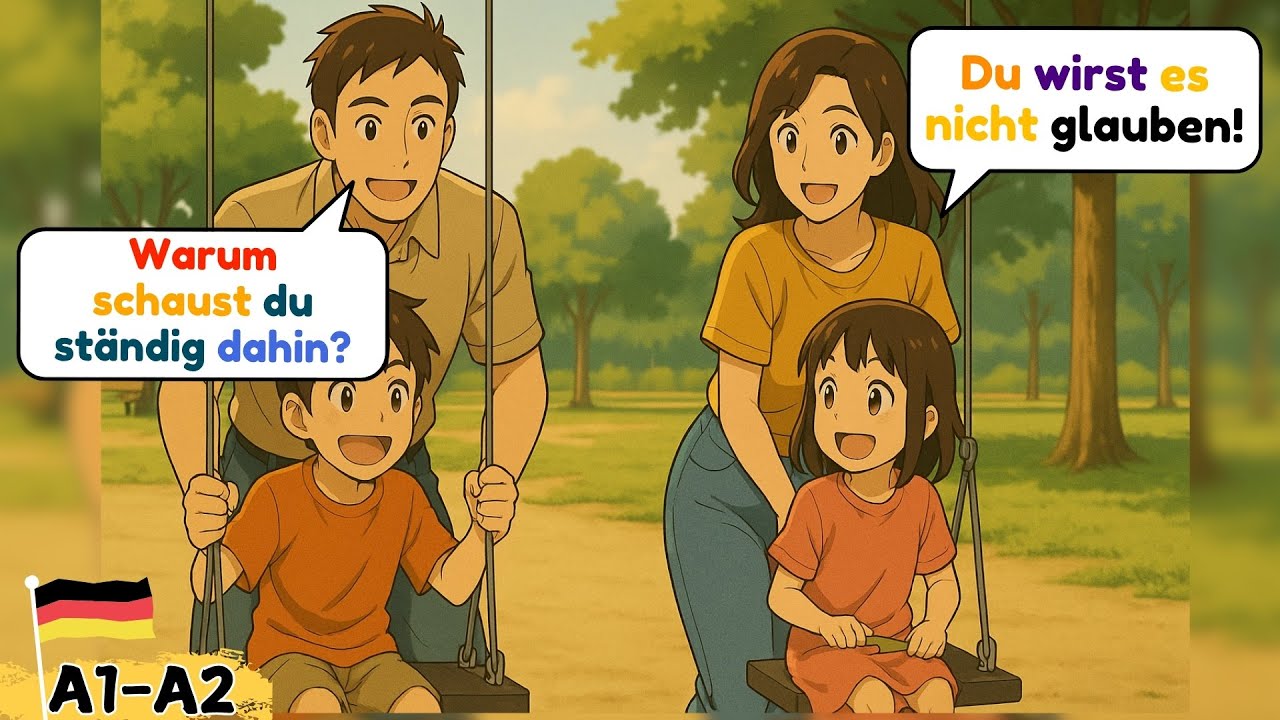 Изучайте немецкий с удовольствием для начинающих: Слушайте и понимайте разговоры в парке 🌳🗣️ | A1-A2