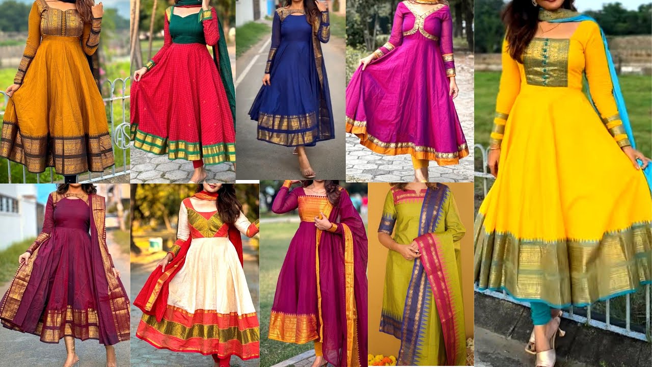 Pattu Dress Front Neck Ideas😍Latest Chudidar Designs