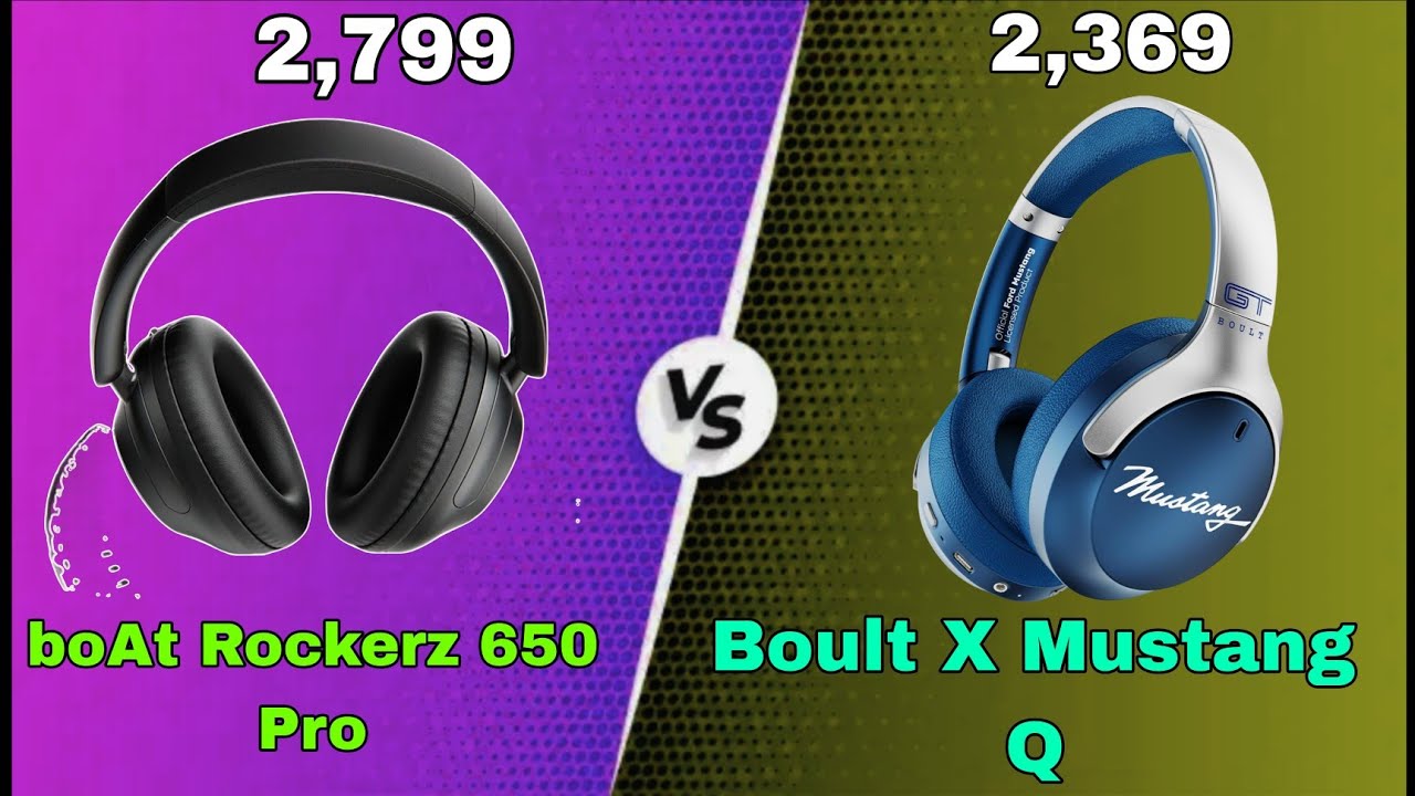 Boat Rockerz 650 pro vs Boult X Mustang Q Details compression || Best headphone under 3000