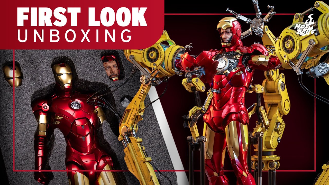 Hot Toys Iron Man Mark IV With Suit Up Gantry 1/4 Scale Figure Unboxing | First Look