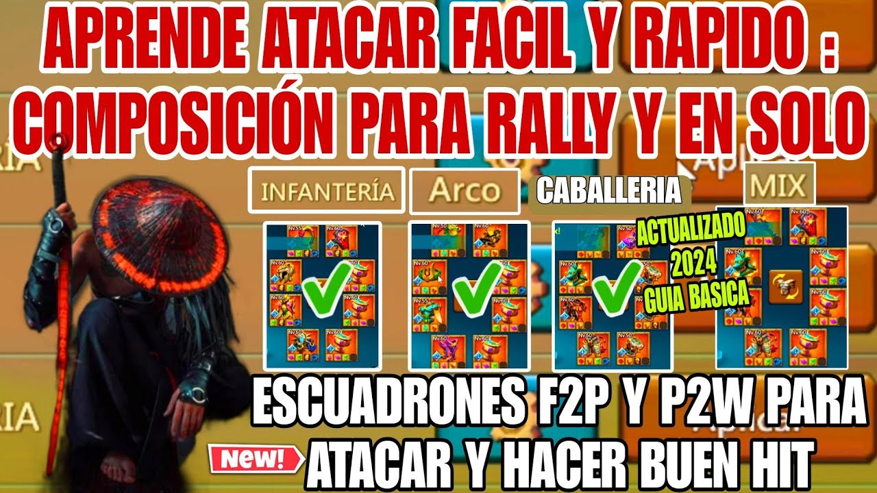 APRENDE ATACAR  FACIL Y RAPIDO : COMPOSICION PARA RALLY Y ATAQUES EN SOLO - CONSEJOS - LORDS MOBILE