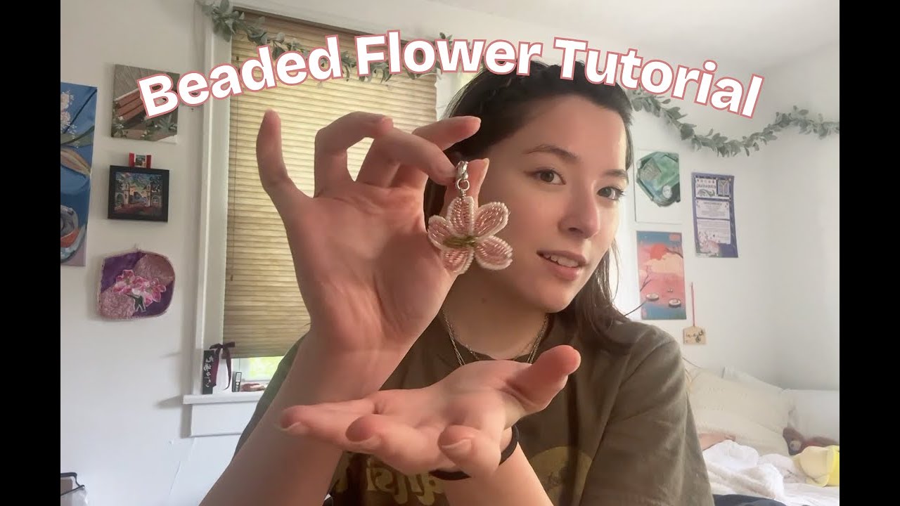 Beaded Flower Keychain