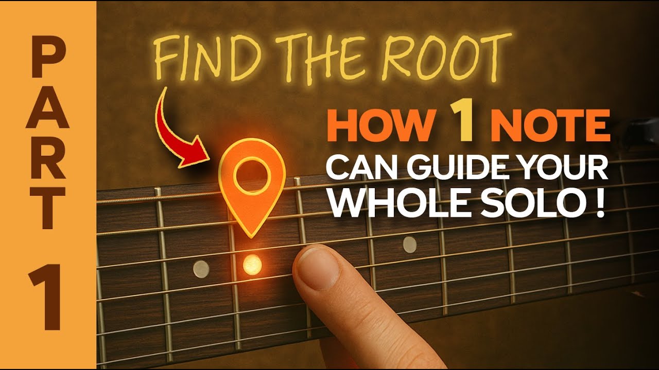 Part 1 (of 2) Soloing starts here!  Find the ROOT! 1 note can guide your solo. Guitar Lesson - ML112