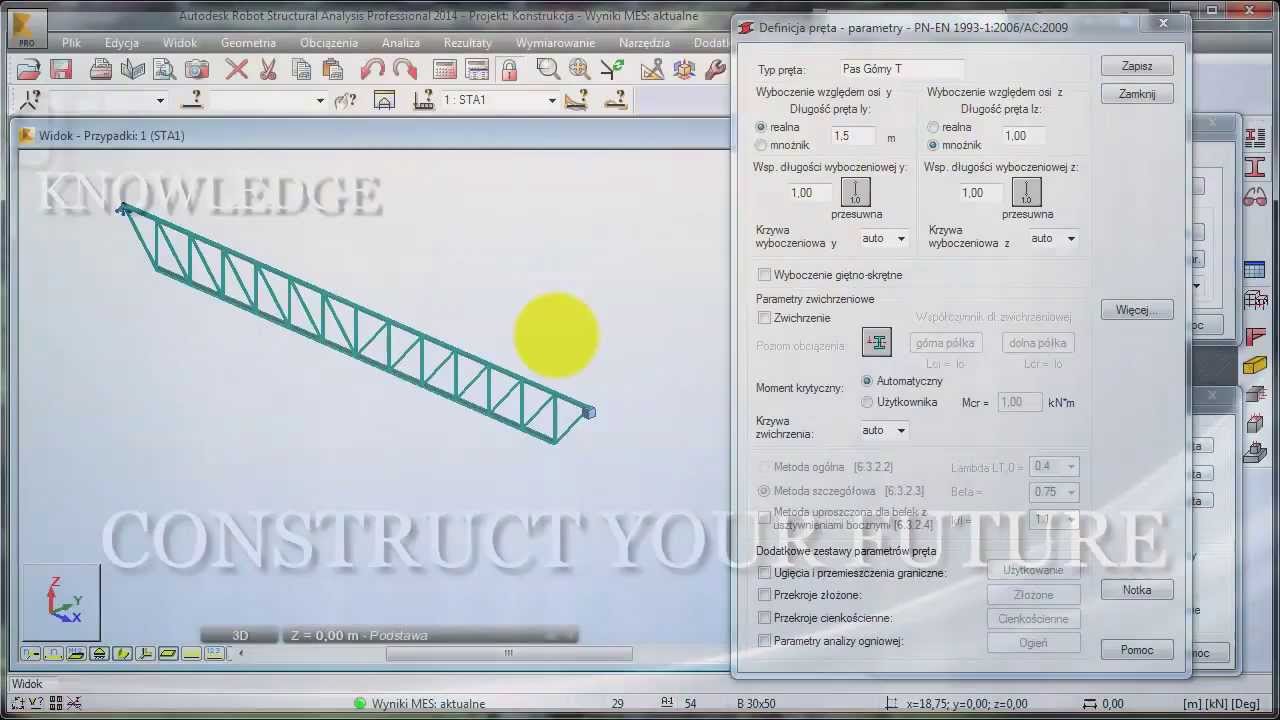 Autodesk Robot - optymalizacja kratownicy - tutorial
