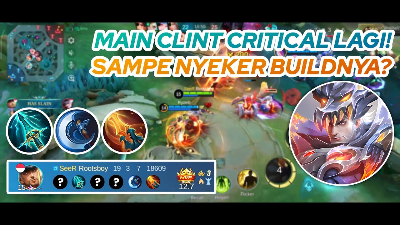 CLINT GAMEPLAY | MAIN CLINT CRITICAL LAGI! SAMPE NYEKER BUILDNYA? | MLBB
