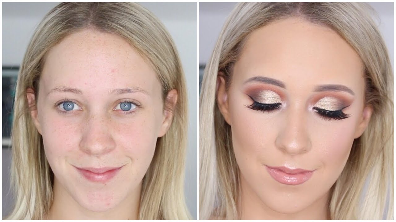 Gold Cut Crease Glam Makeup Tutorial ♡ Jasmine Hand