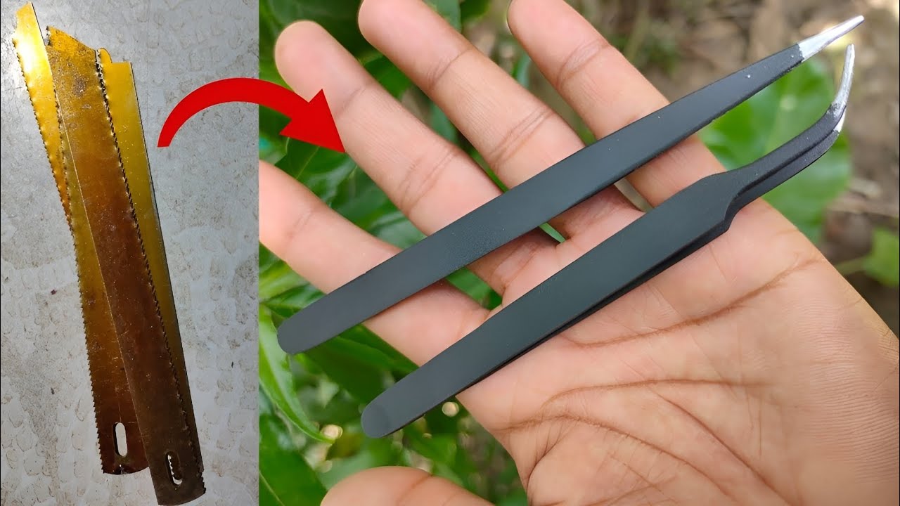 Tweezers made from saw blades | how to make | चिमटी
