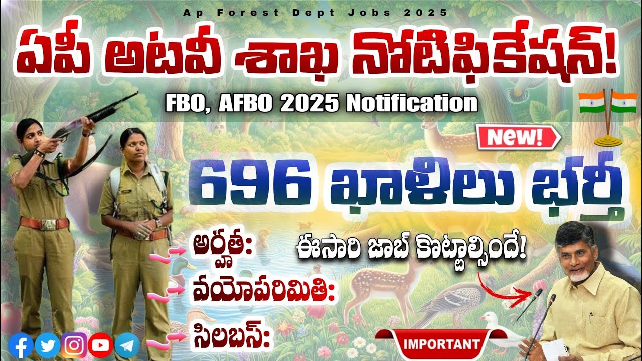 AP Forest Beat Officer Notification 2025| Age, Edu qualifications, Syllabus 2025|AP FBO Notification