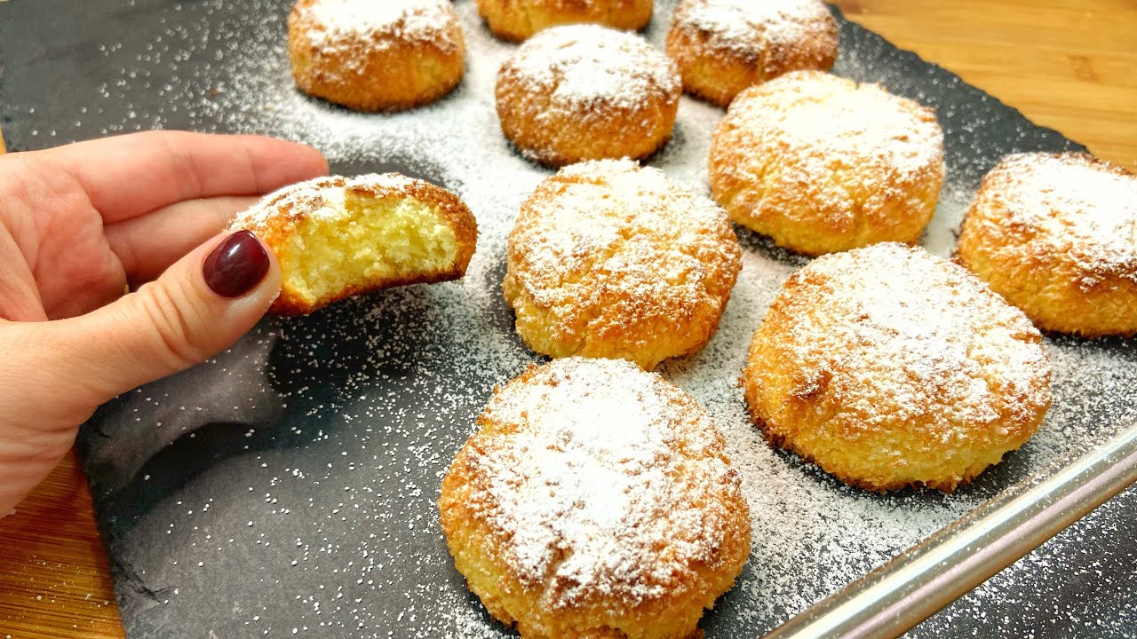 БЕЗ МУКИ, БЕЗ МАСЛА. ТОЛЬКО 3 ИНГРЕДИЕНТА, и они готовы за считанные минуты. кокосовое печенье