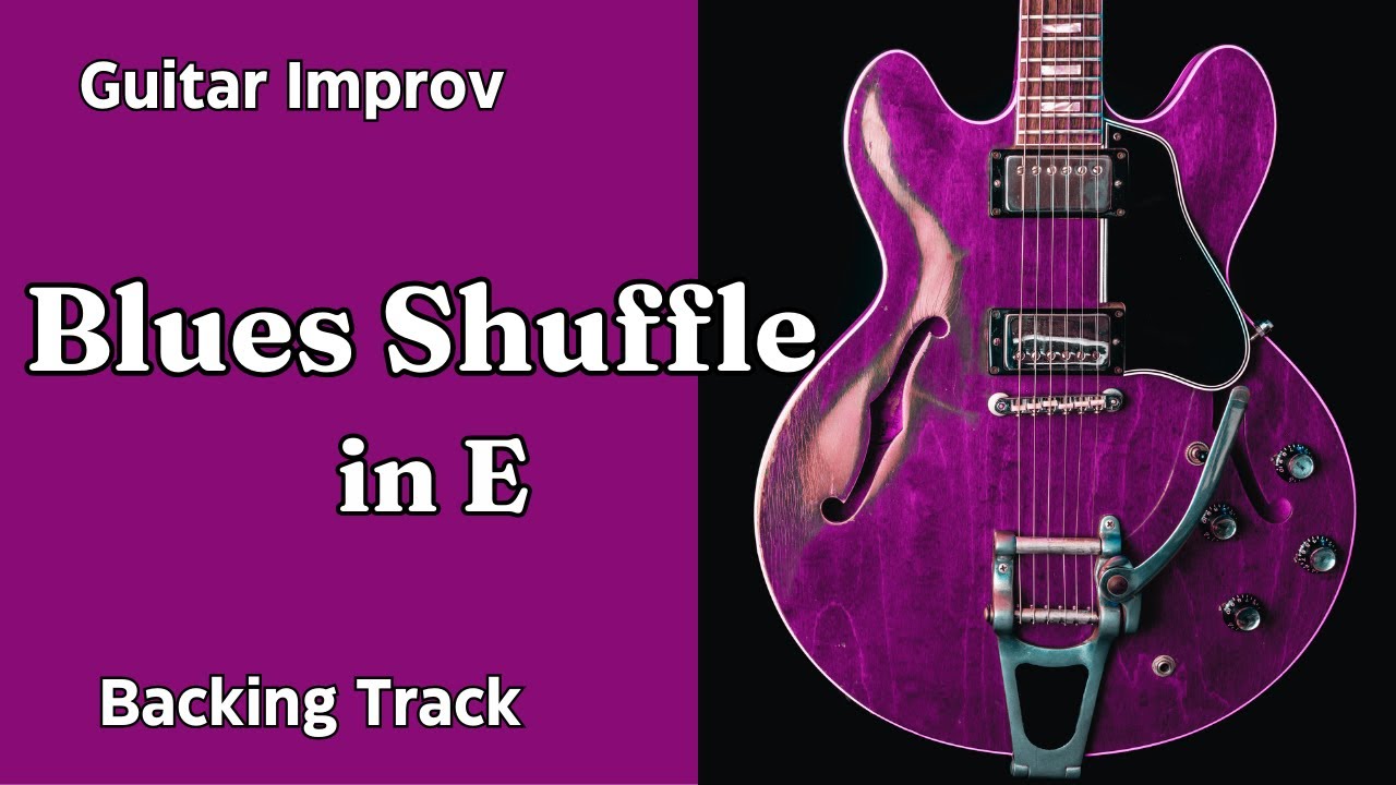 Blues Shuffle in E - Guitar Backing Track Jam - Medium Fast Tempo