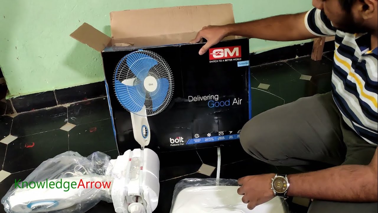 GM pedestal fan unboxing | gm pedestal fan fitting | gm bolt table fan | gm table fan price