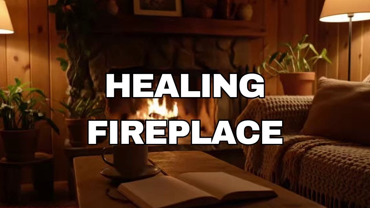 Cozy Café Fireplace ☕🔥 Calm Night Ambience for Relaxation & Sleep (Fire Sounds Only)