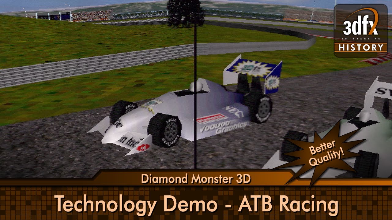 3dfx Voodoo 1 - Diamond Monster 3D - Technology Demo - ATB Racing (Better Quality!)