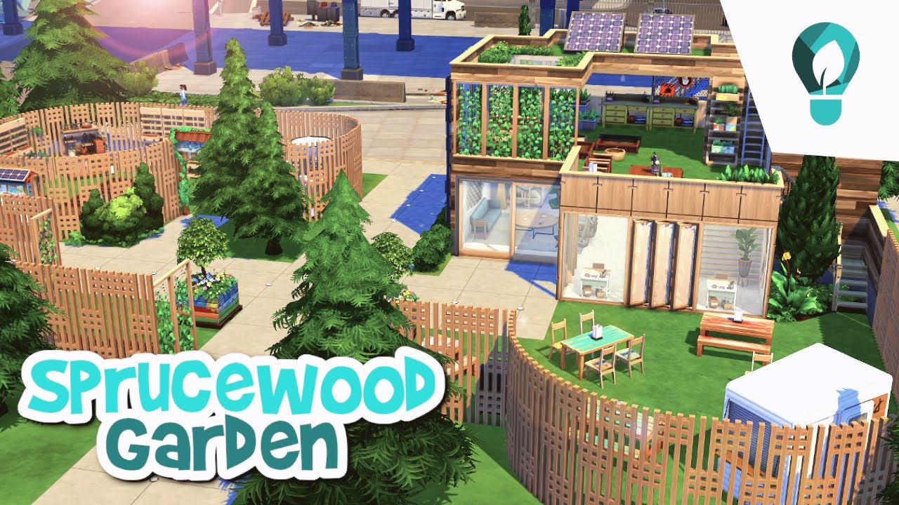 SPRUCEWOOD GARDEN 🌿 Rebuild Evergreen Harbor || The Sims 4: Eco Lifestyle || Speed Build (No CC)