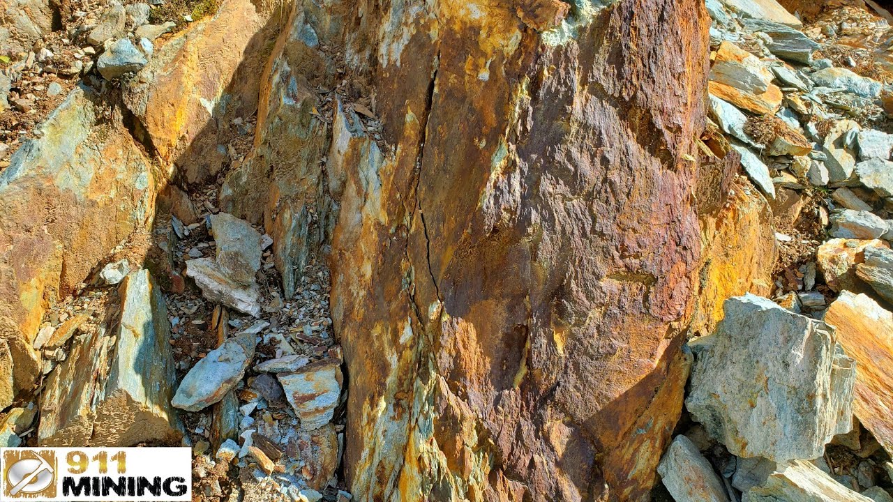 Gold, Silver, Iron Sulfide Veins Running Through A Schistose Zone!