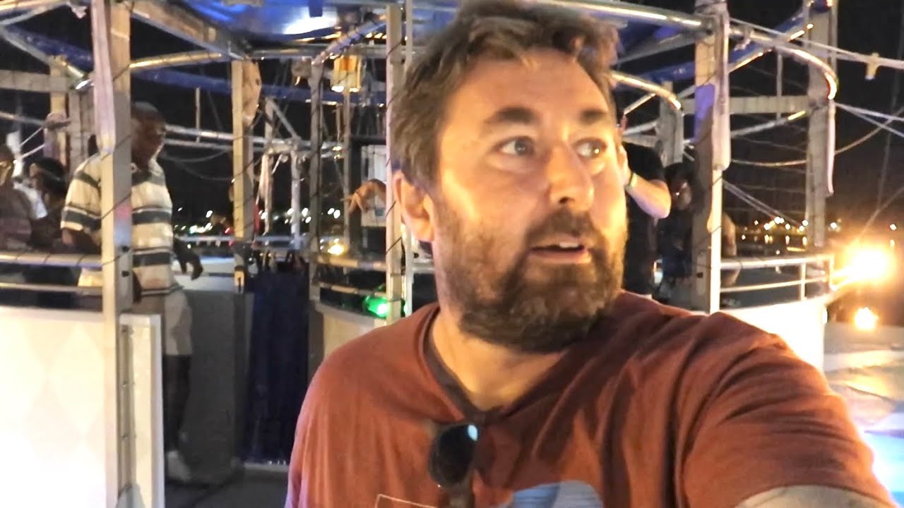 Late Night Windy Balloon Ride Over Very Busy Disney Springs - 400 Feet Aerophile Above Disney World