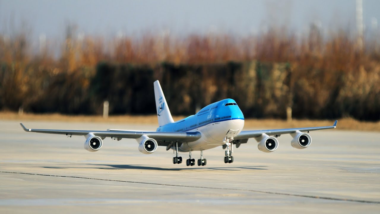 POWER!✈ XXL RC Boeing 747 HSD 4*90mm JET AIRCRAFT，黄赛航空超大航模涵道747