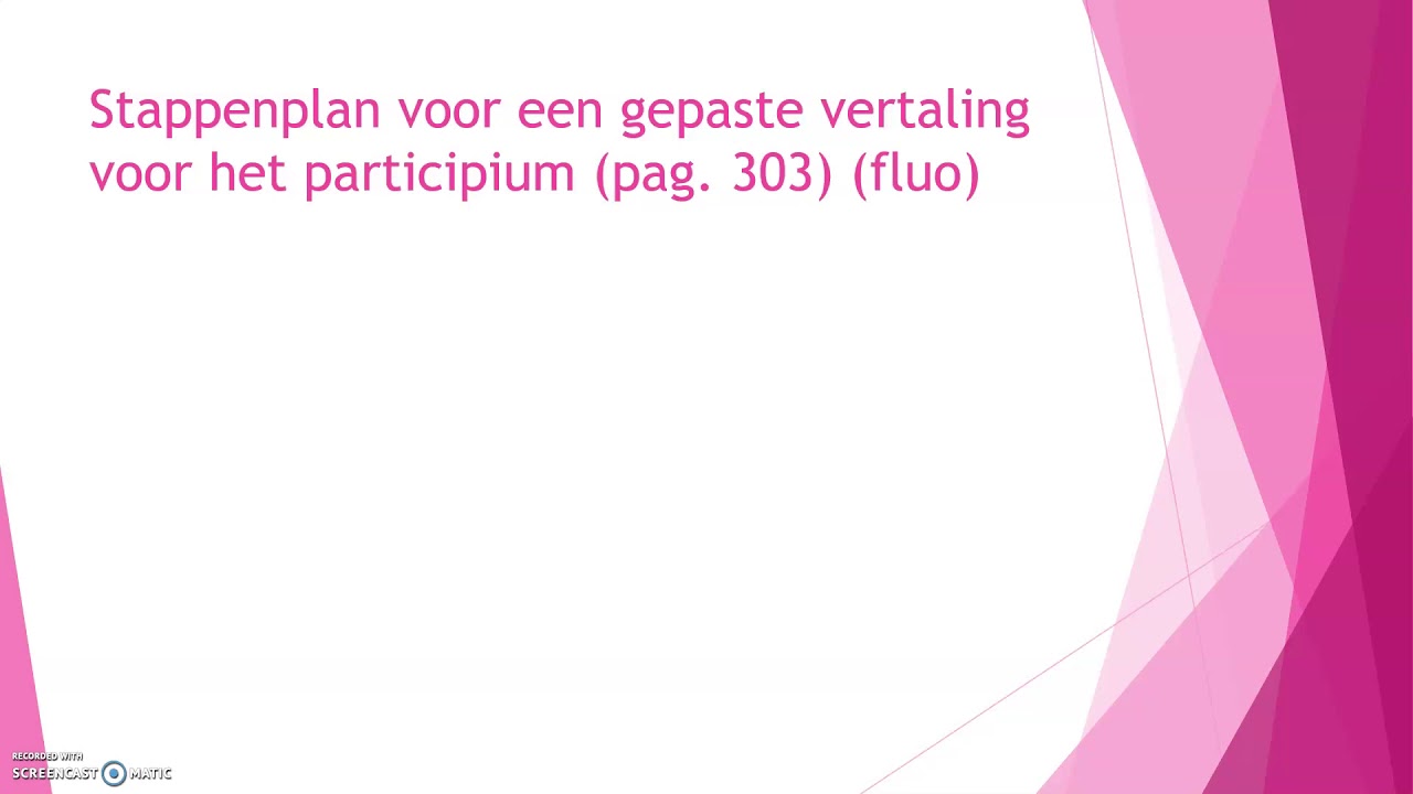 gebruik van het participium