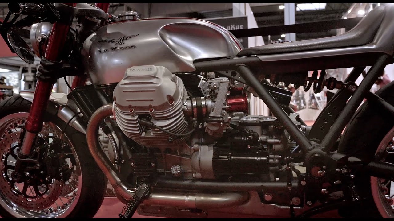 Moto Guzzi LeMans Custombike live on stage! Incredible sound!