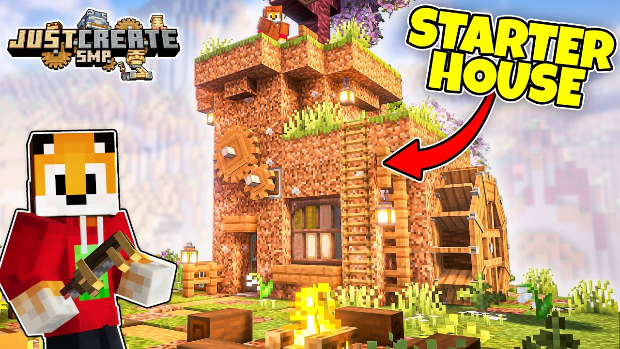 I built a BEAUTIFUL STARTER HOUSE in Minecraft Create Mod [#2]