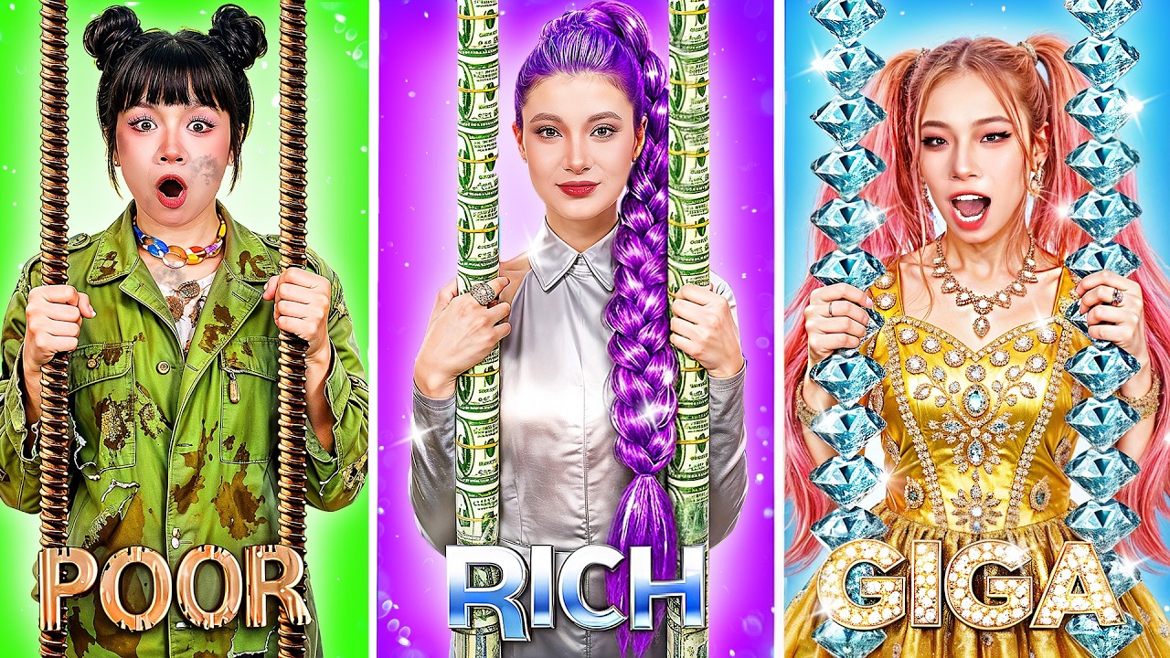 Rich vs Poor vs Giga Rich Girl in Jail! Funny Situations by BomBomBop Gold