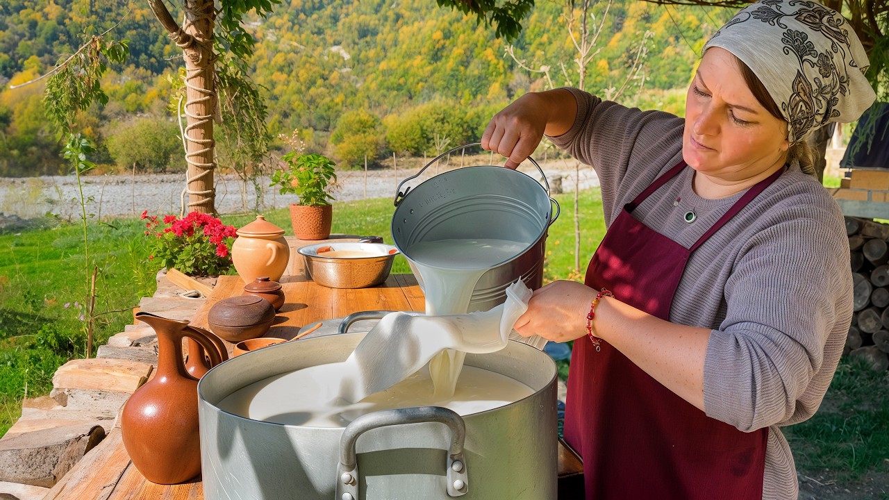 We Made Delicious Homemade Cheese in Village Tradition