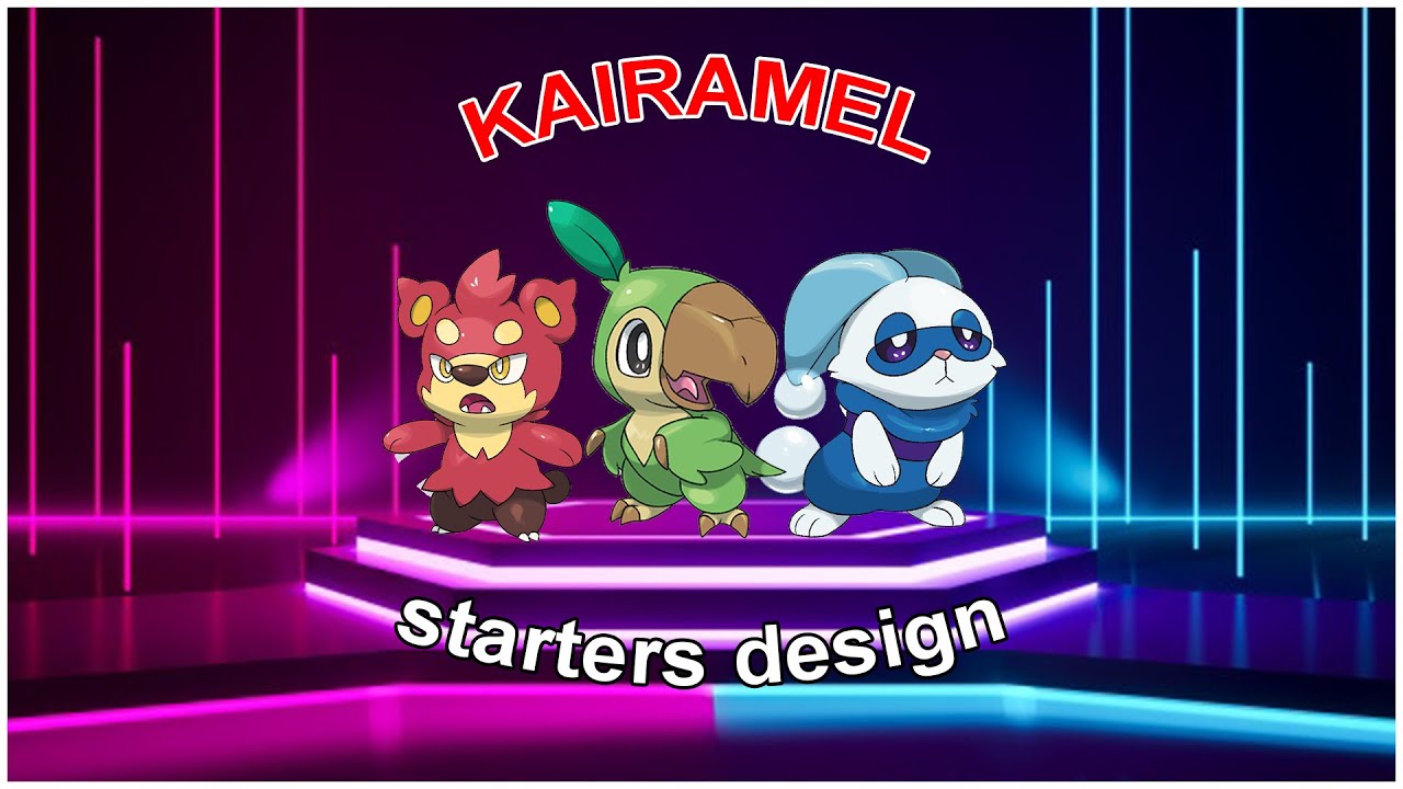 Pokemon starters design by KairamelFakemon