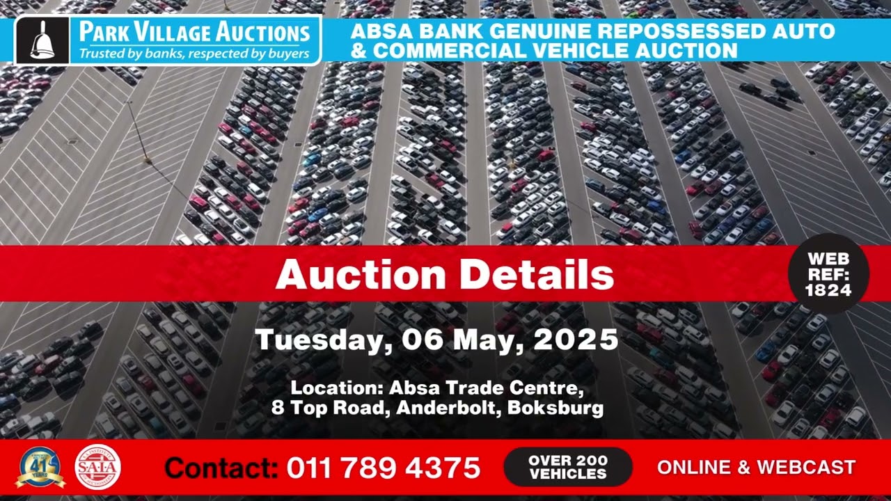 ABSA Boksburg Repossessed Vehicle Auction – 200+ Cars & Trucks | Webcast Only